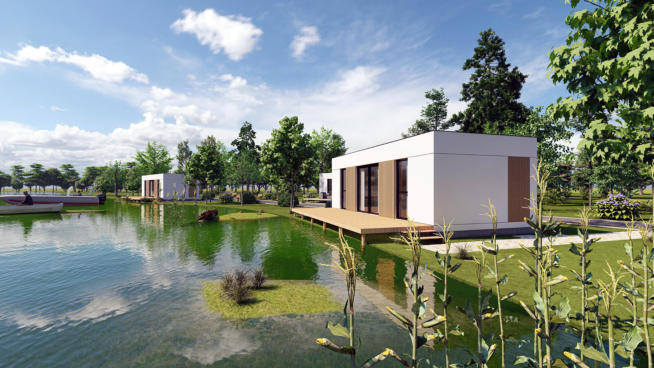 Modulhäuser am See